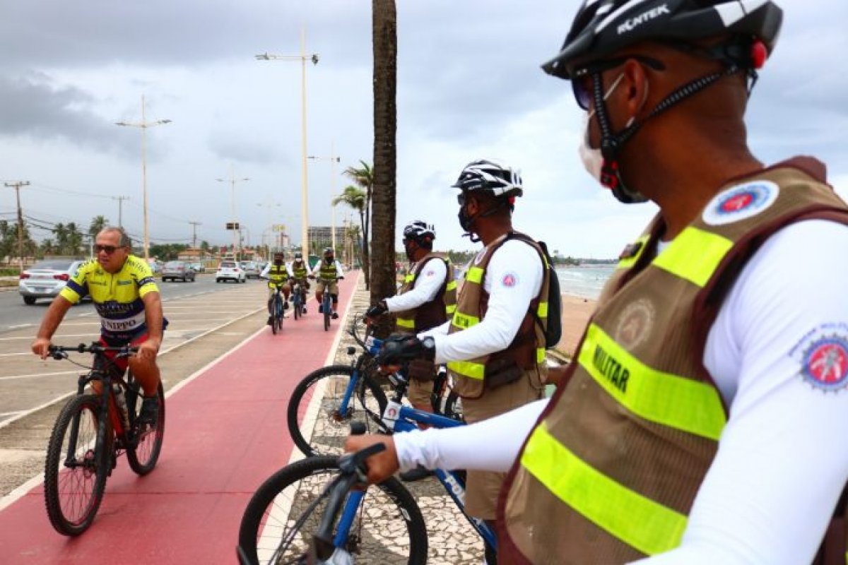PM reforça policiamento por meio das ciclovias de Salvador 