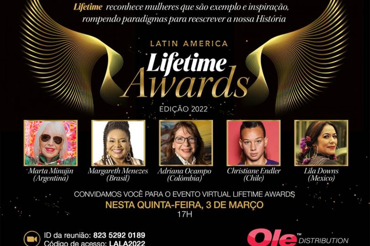LIFETIME celebra o Dia Internacional da Mulher com a segunda edição do Latin America Lifetime Awards 