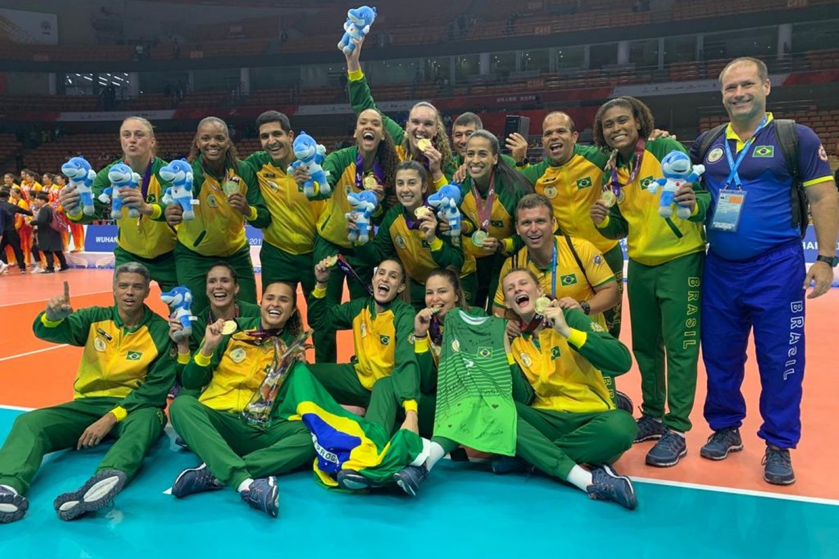 Brasil derrota China no vôlei e conquista ouro dos Jogos Mundiais Militares