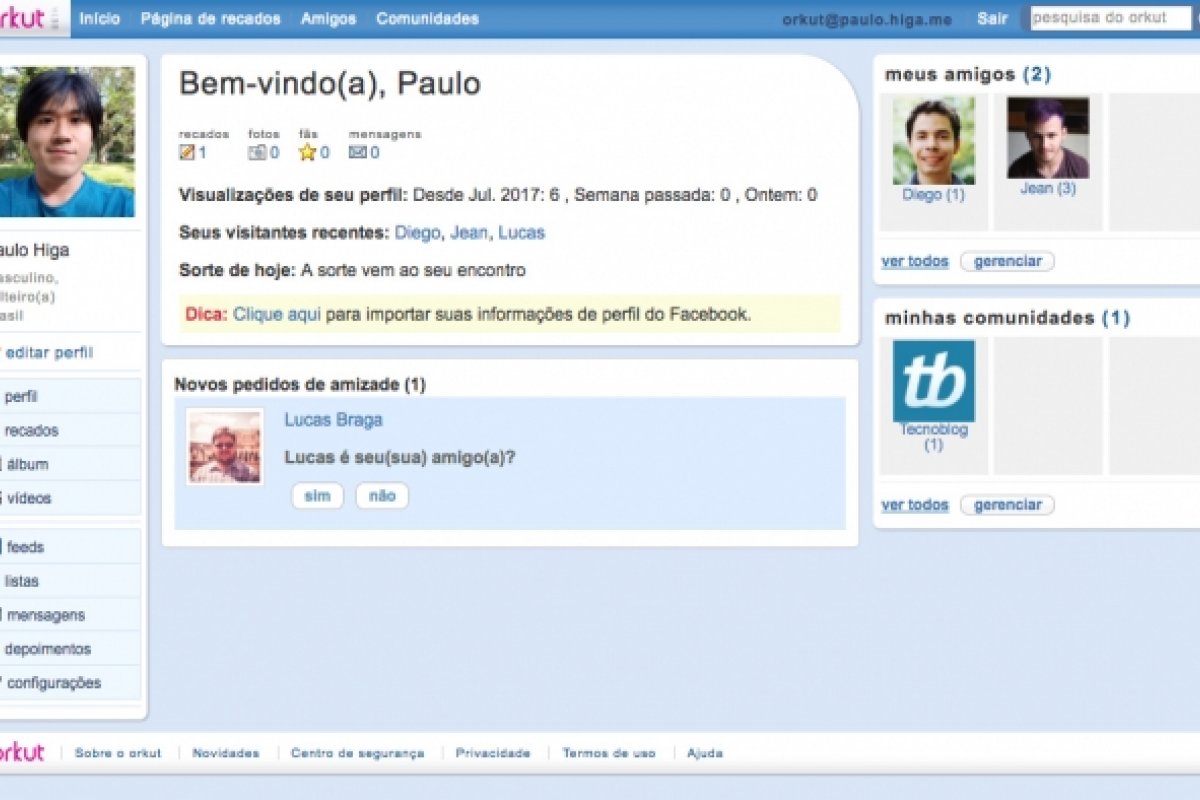 Criador do Orkut reativa site e promete novidades