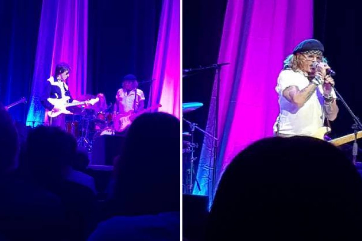 Em meio à processo contra ex-esposa, Johnny Depp aparece em show de Jeff Beck 