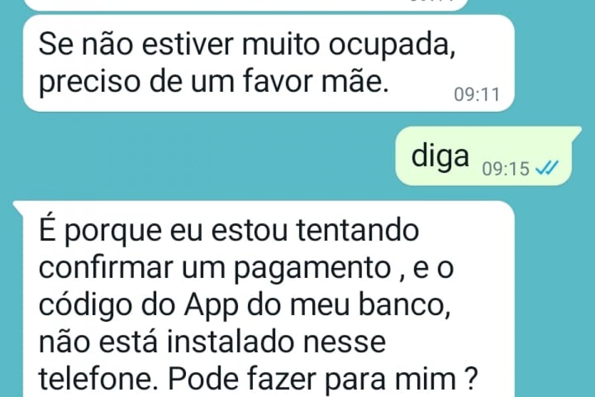 Golpista se passa por filho de vítima e pede ajuda no pagamento de fatura