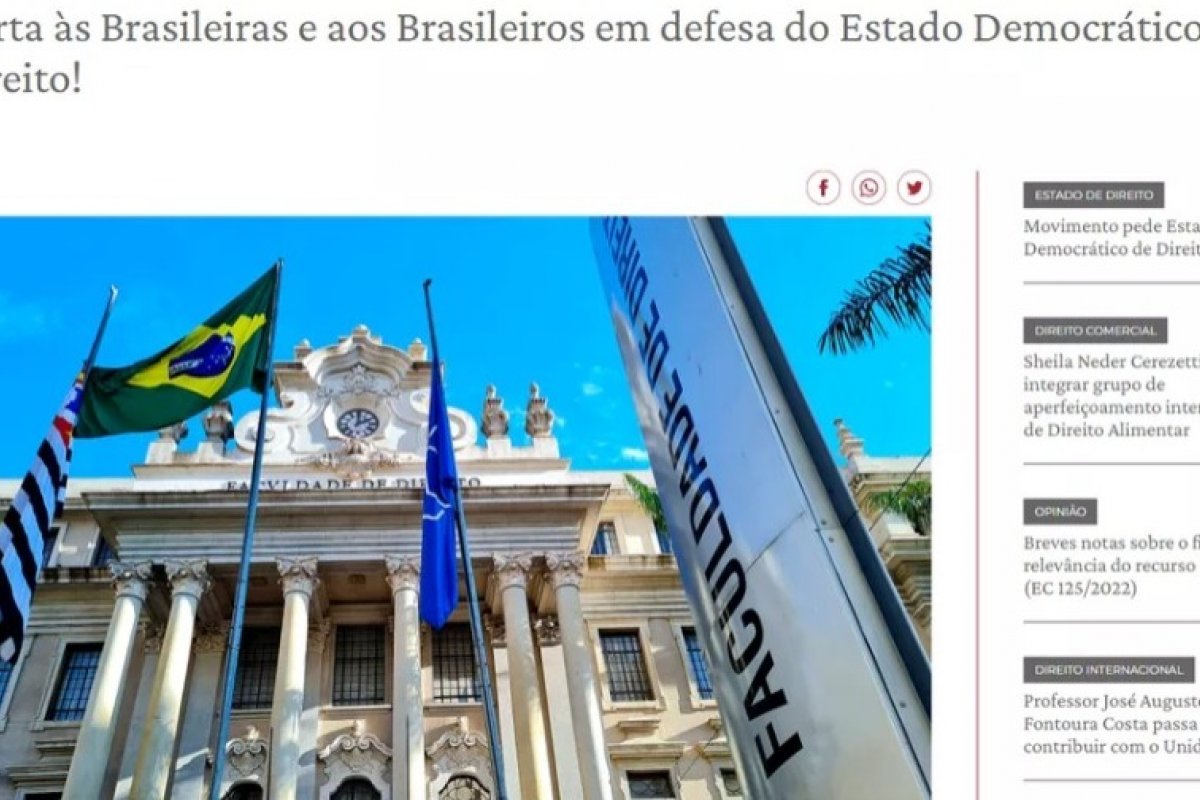 Página de carta que defende democracia sofreu 2.340 tentativas de ataque hacker