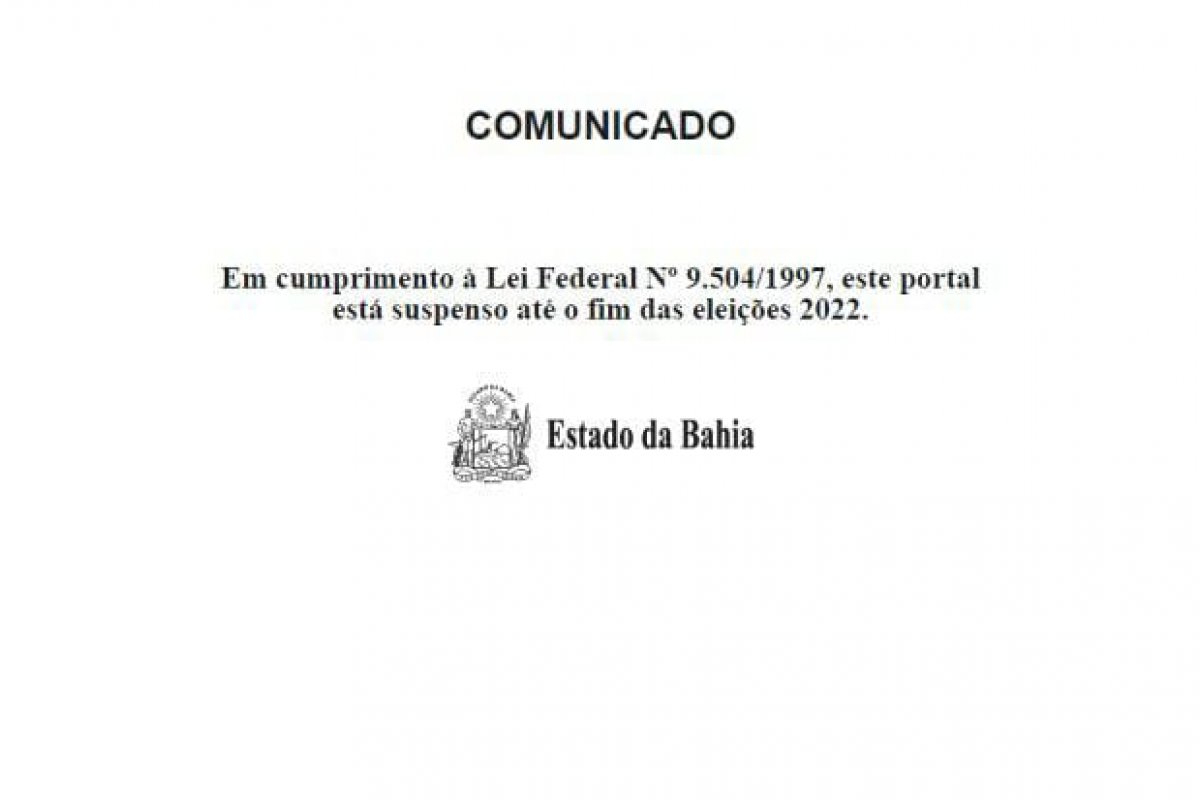 TRE-BA determina suspensão de site do Governo da Bahia
