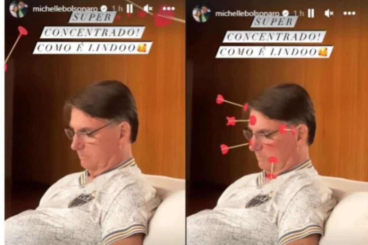 Em rede social, primeira-dama publica foto de Jair Bolsonaro 
