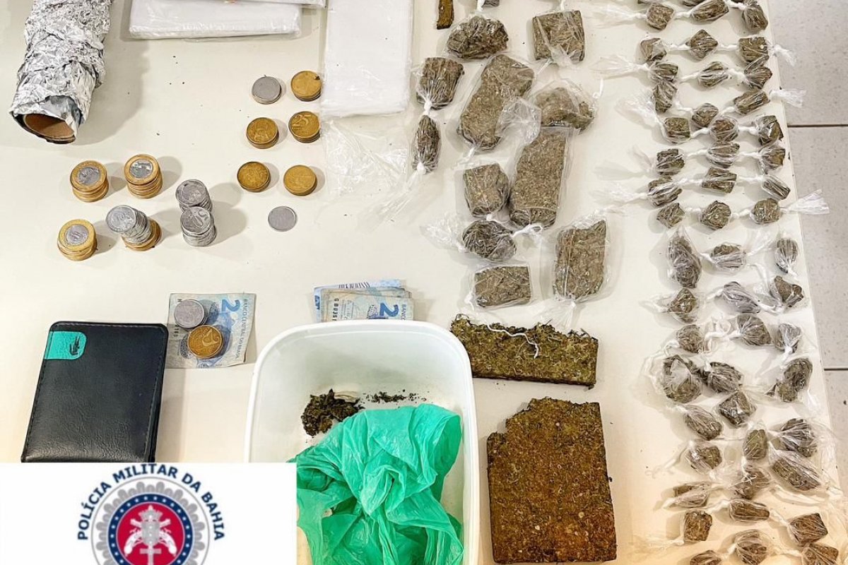PM apreende drogas e balança de precisão em Conceição de Jacuípe
