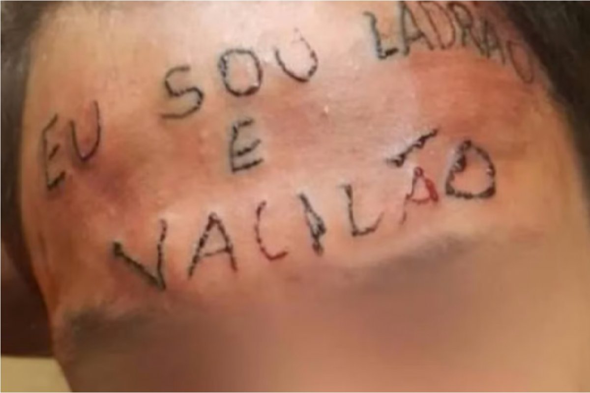 Jovem que teve testa tatuada com frase "sou ladrão e vacilão" é preso em São Paulo