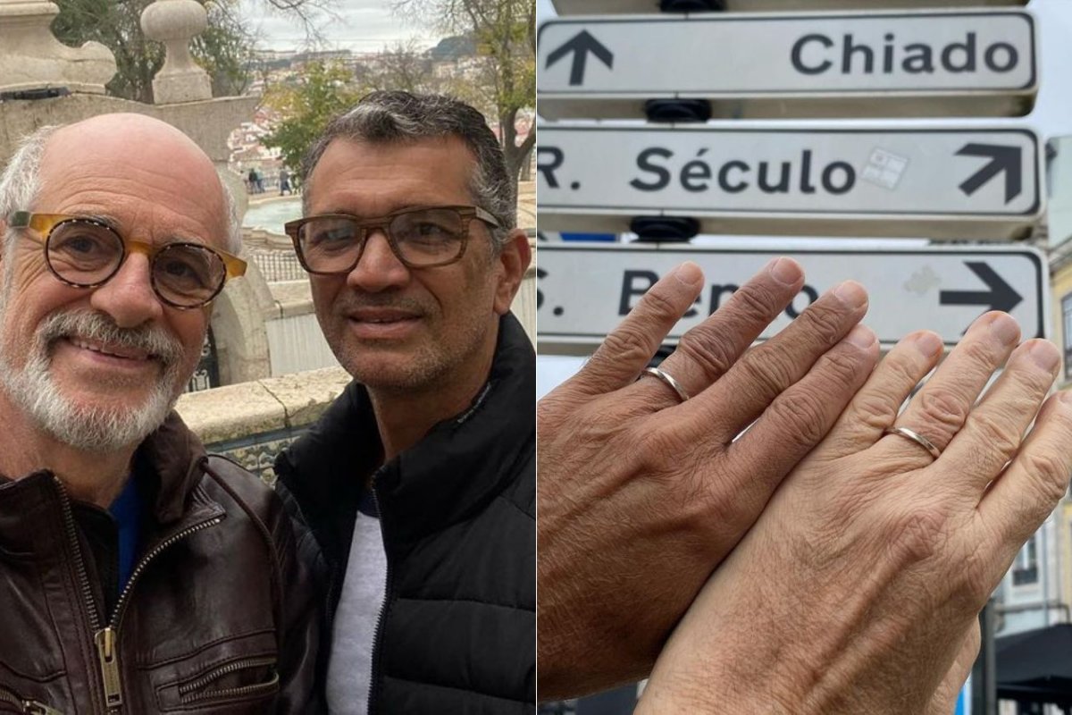Ator Marcos Caruso se casa com técnico de enfermagem em Lisboa! 