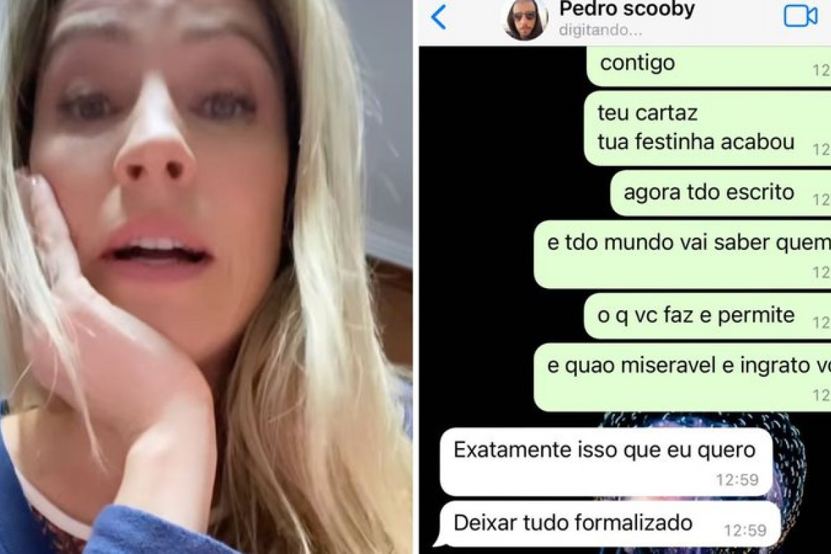 Guerra entre Piovani e Scooby por causa da pensão dos filhos continua e atriz expõe conversas do WhatsApp: "Todo mundo vai saber quem você é" 