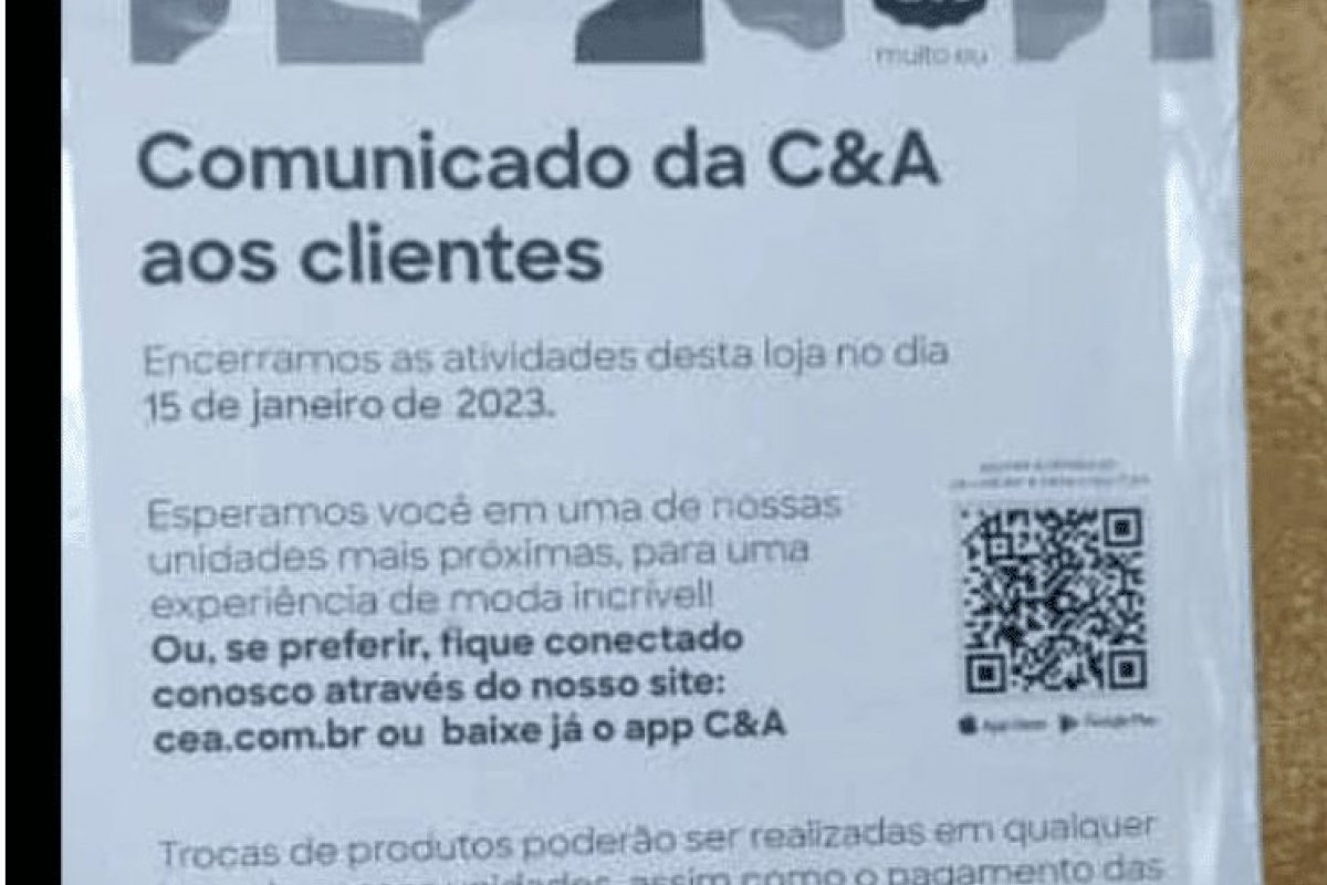 Mais uma loja da C&A fecha às portas!