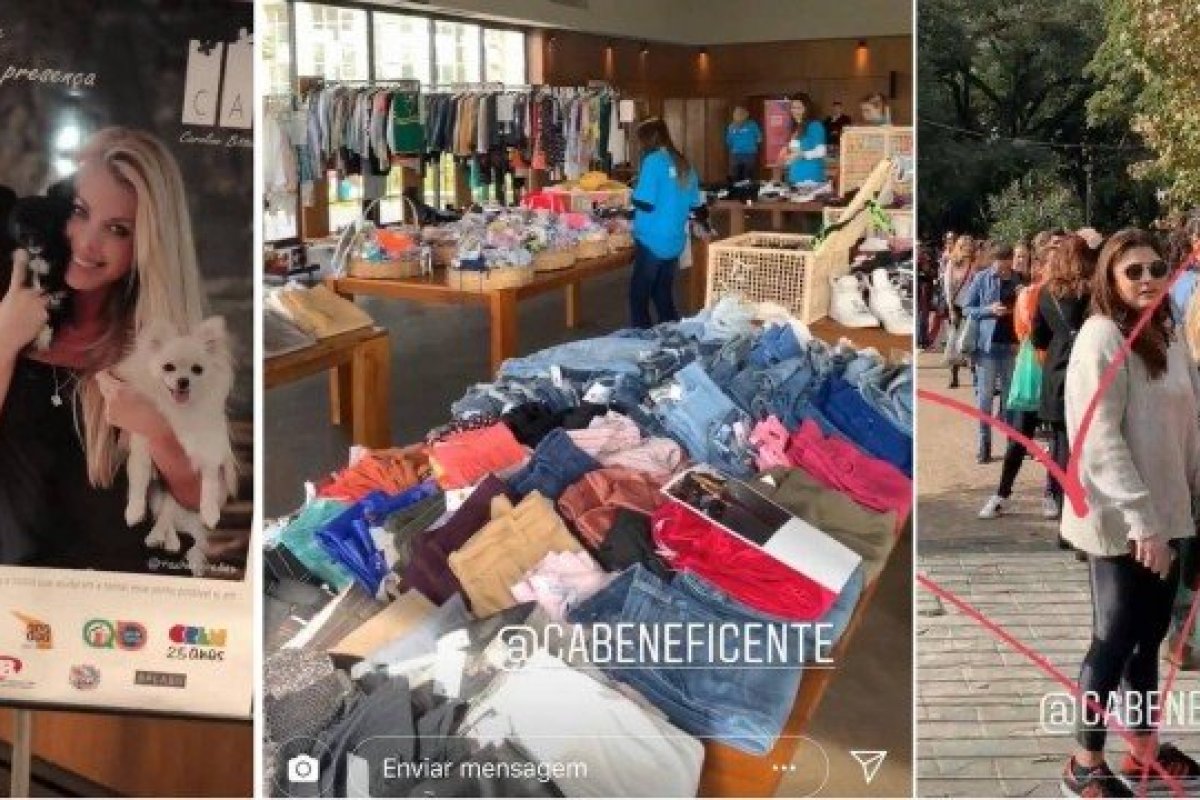 Em poucas horas, todas as roupas de Carol Bittencourt  são vendidas em bazar