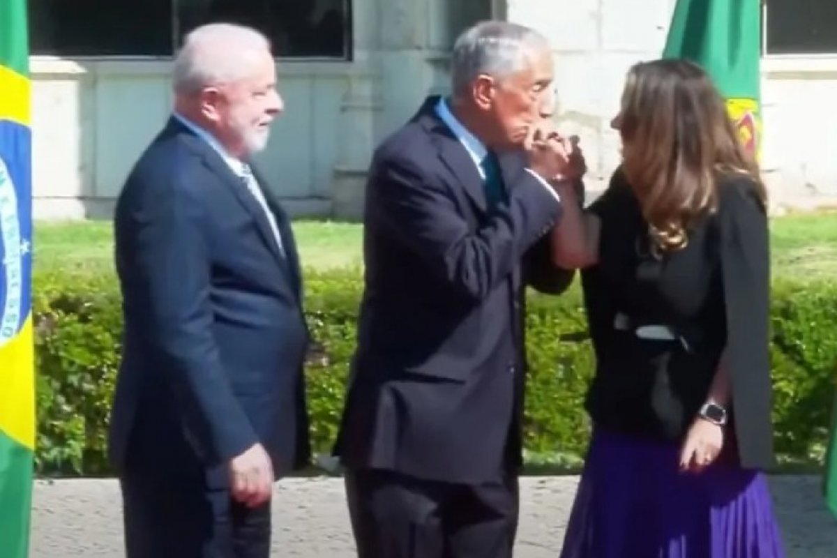 Lula e Janja são recebidos pelo presidente de Portugal com cerimônia de boas-vindas