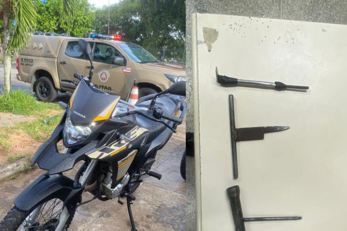 Homens são presos com moto roubada no bairro de Mussurunga, em Salvador