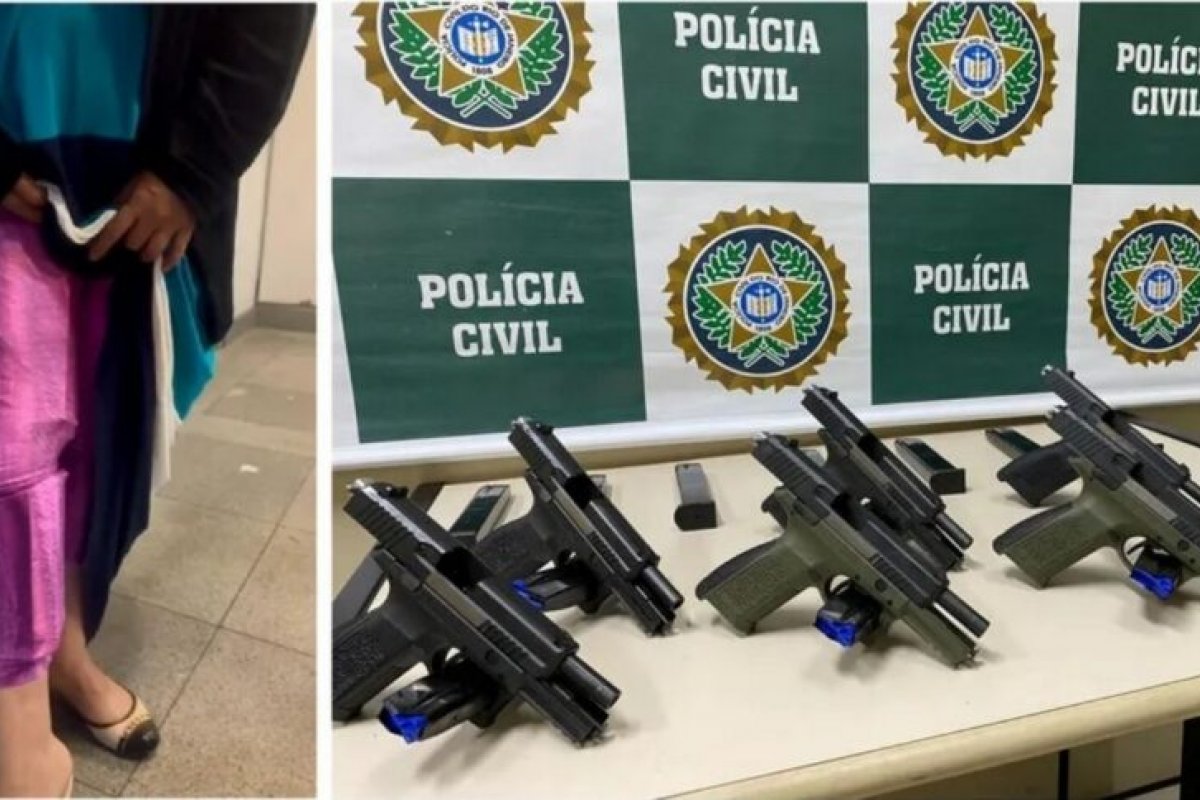 Mulher é detida com 7 pistolas presas ao corpo no Rio de Janeiro