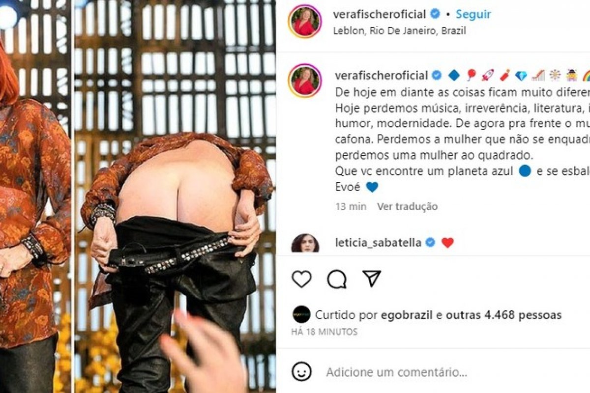 Vera Fischer lembra show em que Rita Lee protestou mostrando o bumbum! 