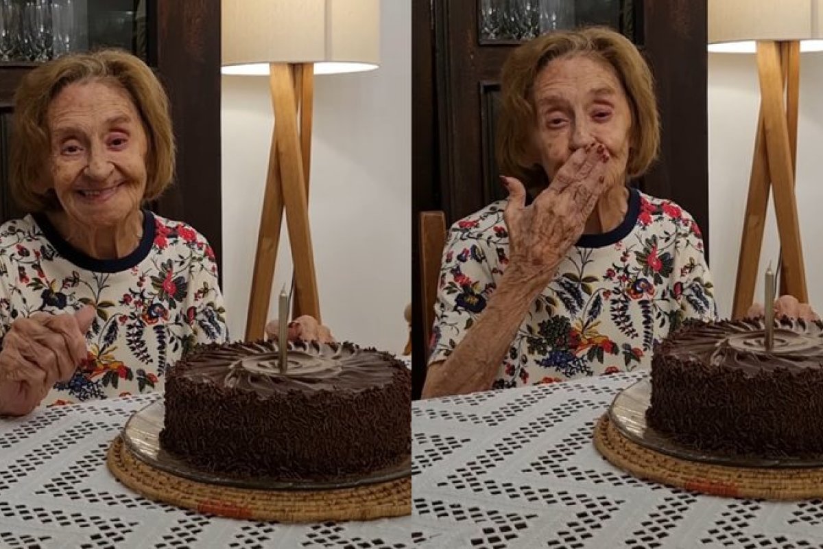 Laura Cardoso ganha bolo em seu 96° aniversário e surge com recado especial para agradecer o carinho dos fãs!