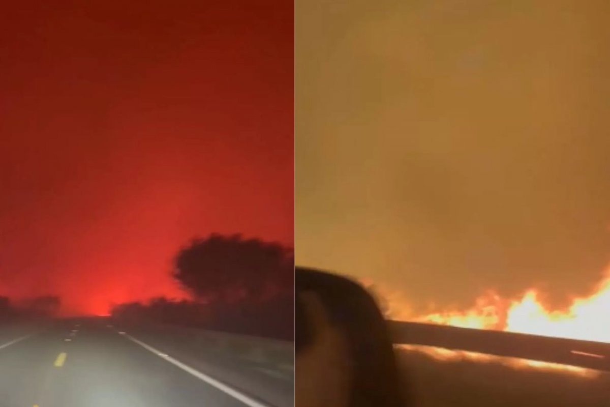 Vídeo: incêndios no Pantanal causam 'túnel de fumaça' e céu vermelho 