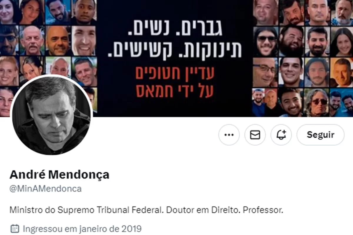 André Mendonça posta mensagem contra o Hamas durante visita a Israel