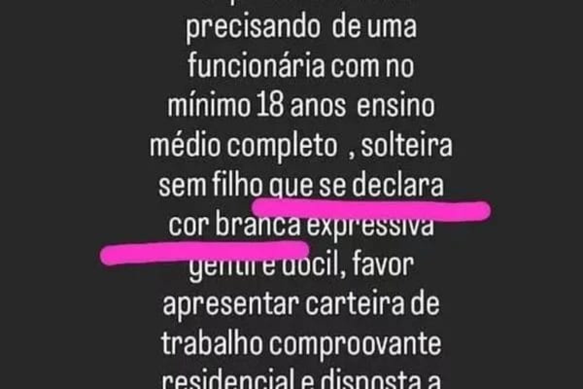 Vídeo: empresário pede desculpas por anúncio de vaga de emprego considerado racista