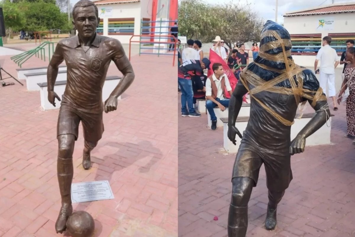Moradores de Juazeiro querem que a prefeitura retire a estátua de Daniel Alves da cidade! 