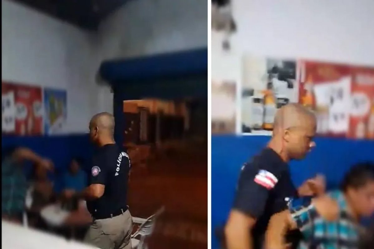Vídeo: PM agride mulher com tapa no rosto e leva garrafada na cabeça na Bahia