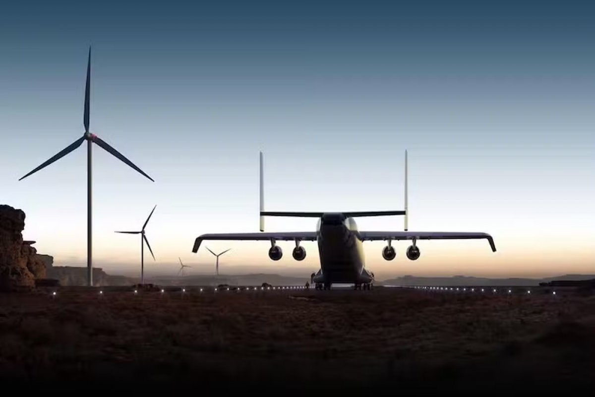 Conheça o Windrunner, maior avião do mundo, que tem o tamanho de um campo de futebol