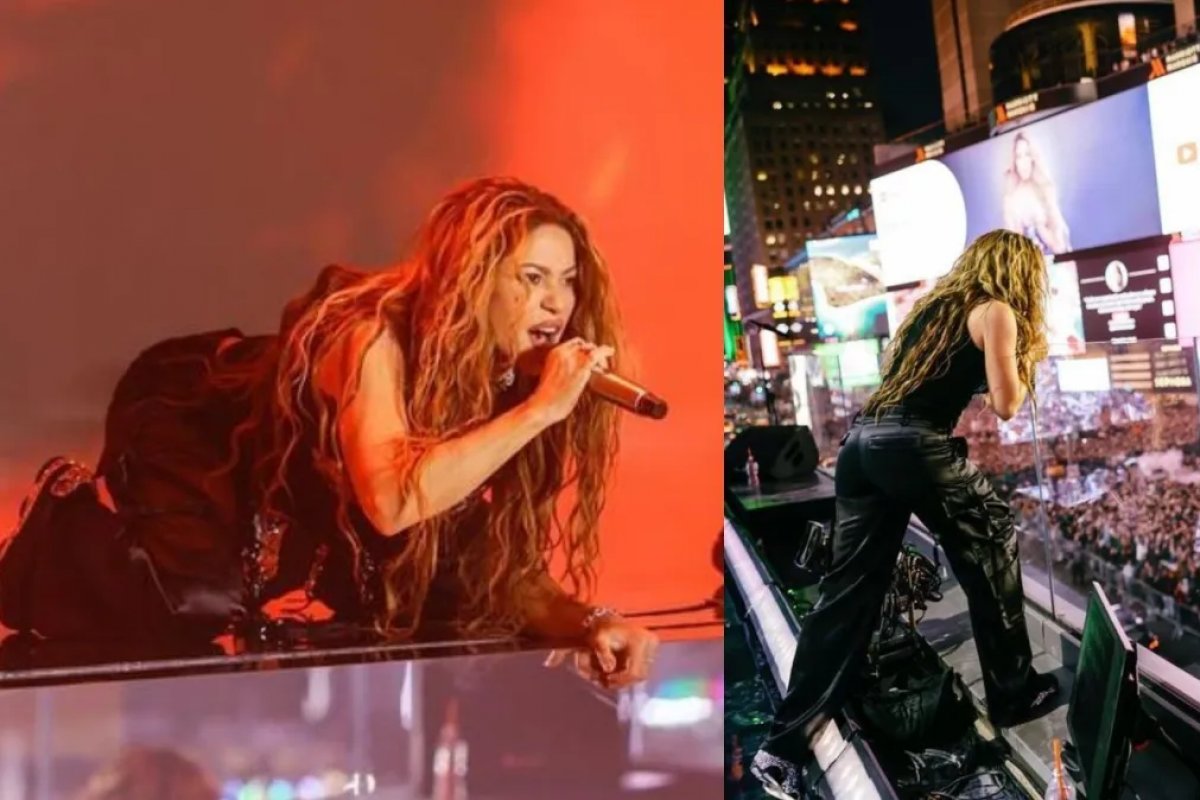 Shakira faz show surpresa na Times Square