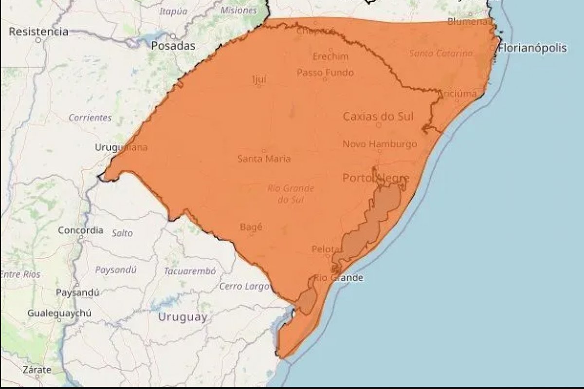  Inmet alerta para onda de frio intensa no Sul do Brasil
