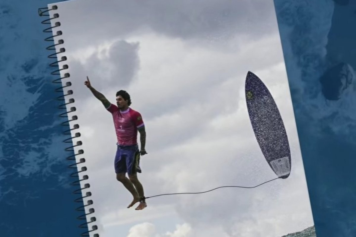 Foto icônica de Gabriel Medina vai entrar para a nova coleção de cadernos da Tilibra! 