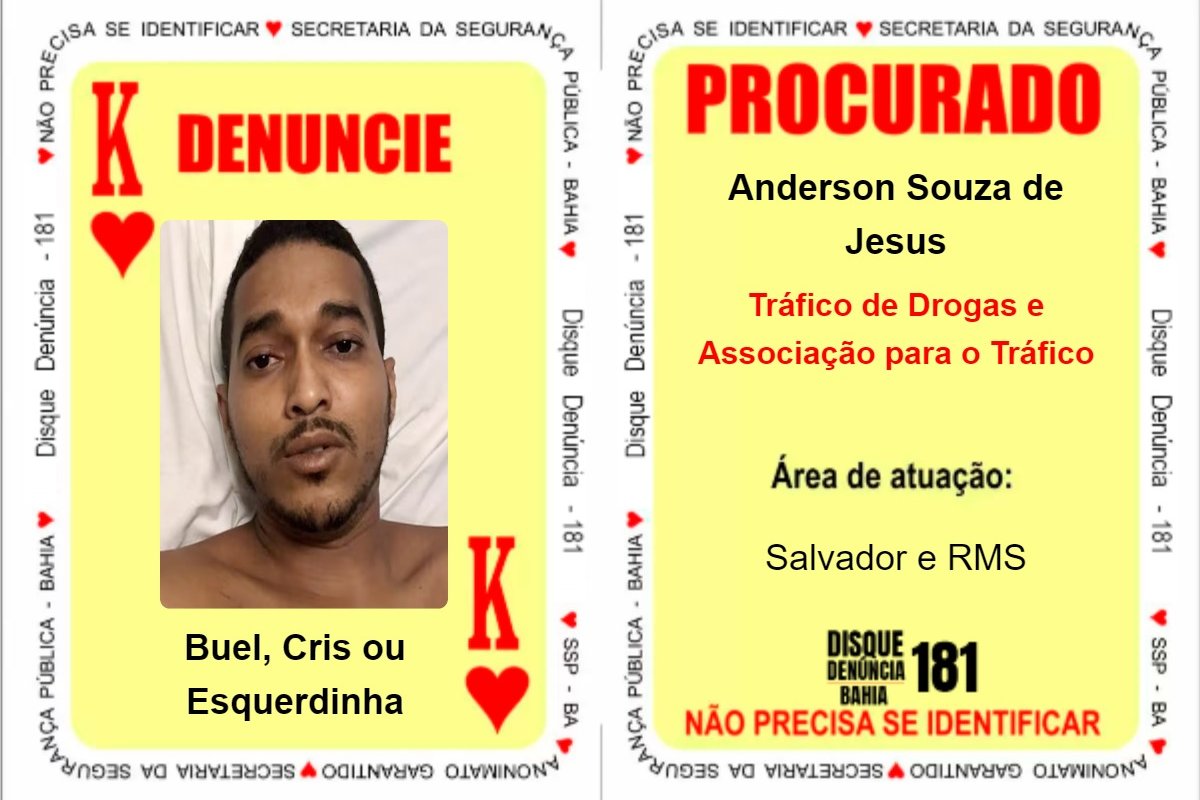 'Copas': Baralho do Crime da SSP ganha mais cinco procurados