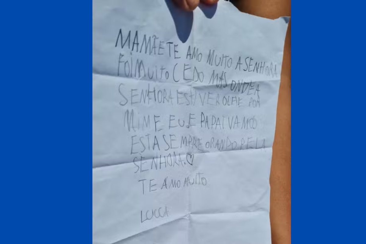 Criança de 6 anos escreve carta para mãe, vítima de feminicídio em Salvador: 'onde a senhora estiver, olhe por mim'