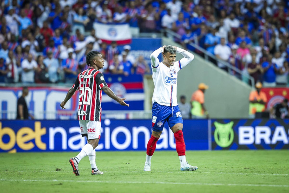 Vaiado, Bahia é goleado pelo São Paulo e chega a quatro partidas sem vencer