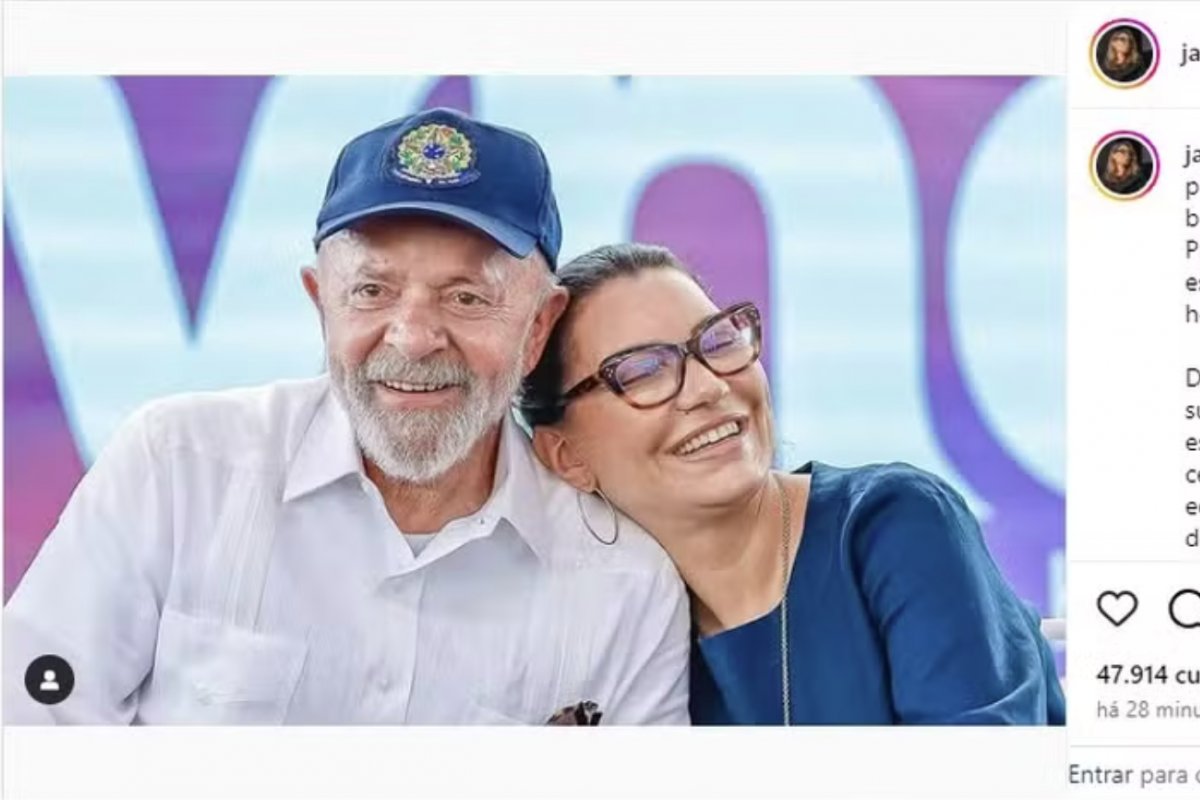 Janja agradece pela corrente de oração pelo presidente Lula 