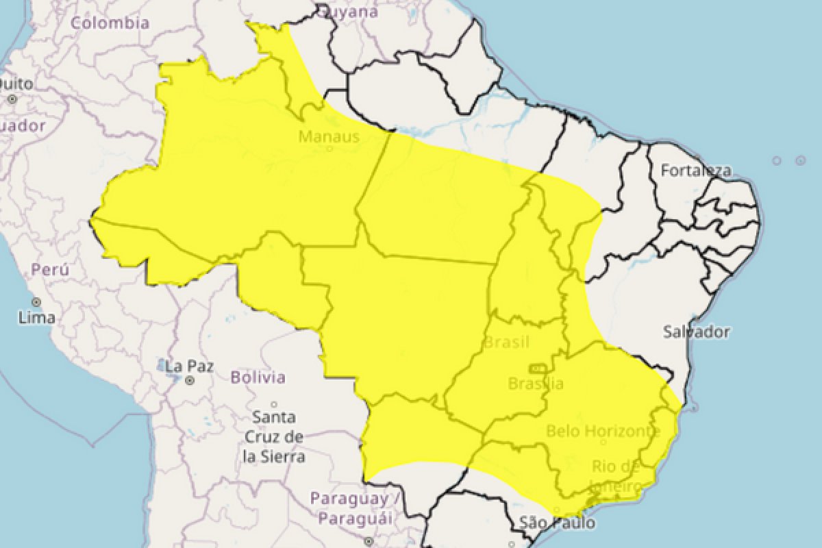 Inmet alerta para chuvas intensas na Bahia e mais 15 estados