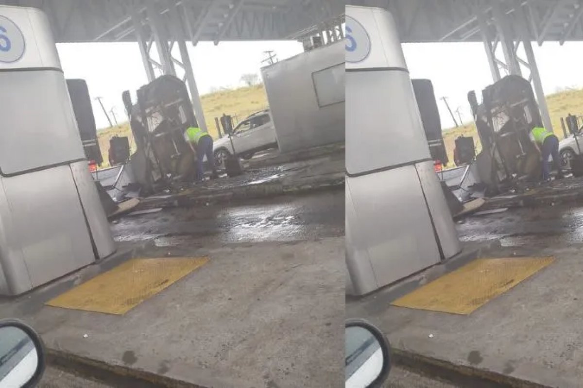 Carreta colide em cabine de pedágio em Amélia Rodrigues e causa congestionamento 