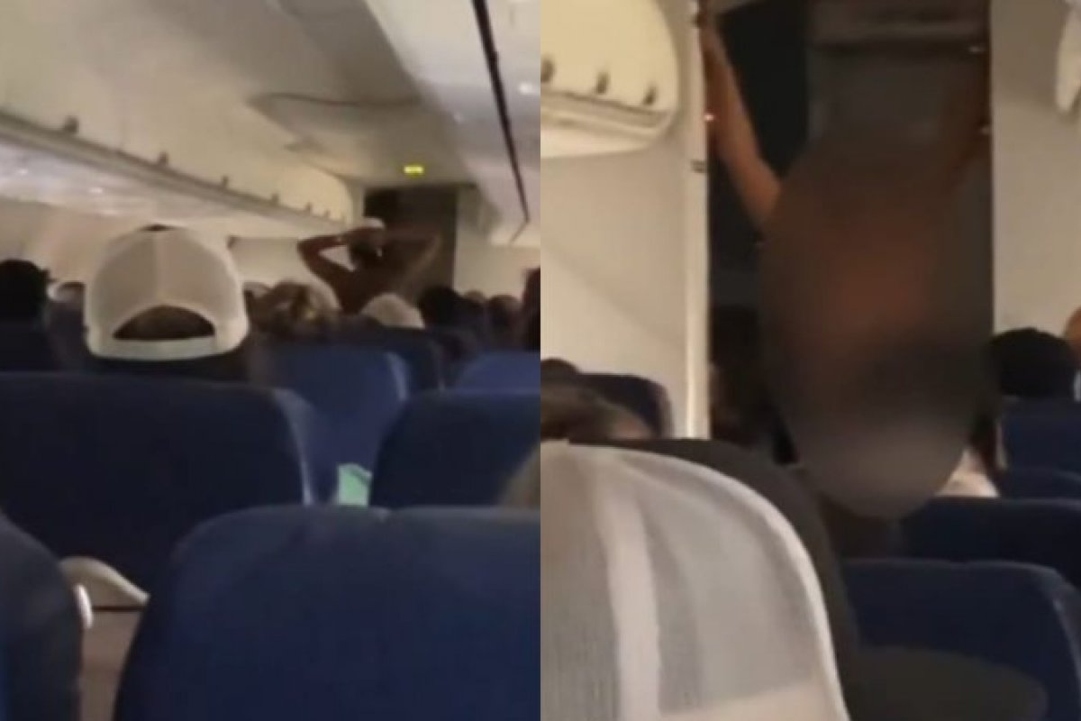 Veja vídeo: Mulher fica nua em avião e faz exigência ao piloto!