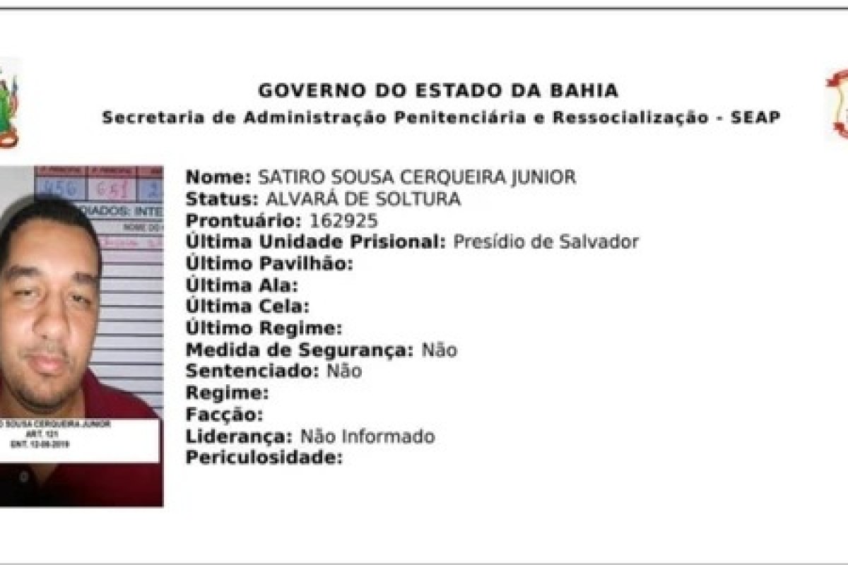 Após repercussão negativa, Governo da Bahia retira nomeação de ex-detento em cargo de direção no Conjunto Penal de Salvador 