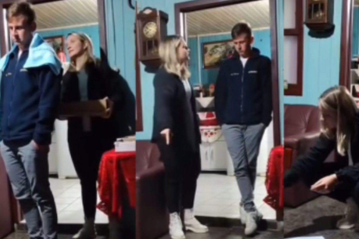 Vídeo: Mulher viraliza após divulgar traição do esposo em chá revelação no RS 