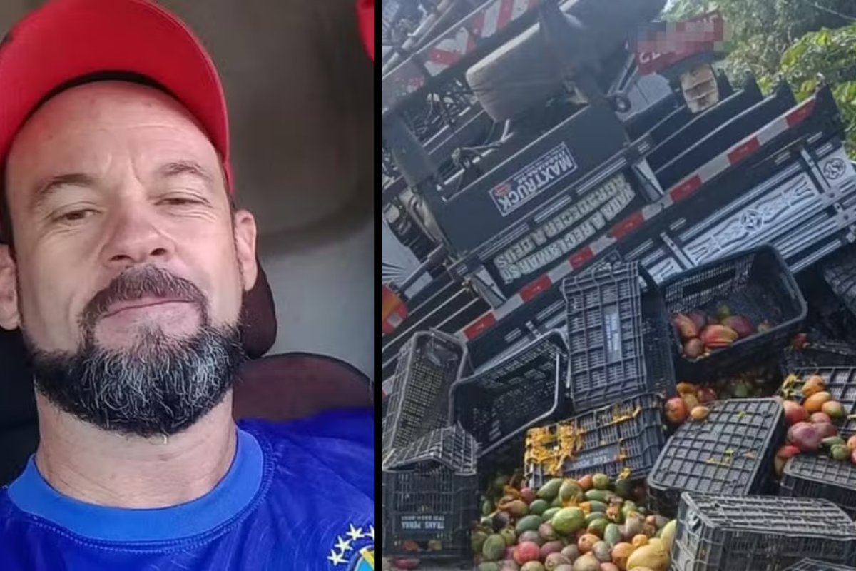 Homem morre após caminhão carregado com mangas tombar na BR-330