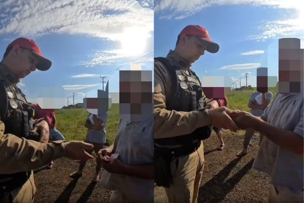 Vídeo: Caminhoneiro é preso por tentar subornar policial com R$ 70 para evitar autuação no PR
