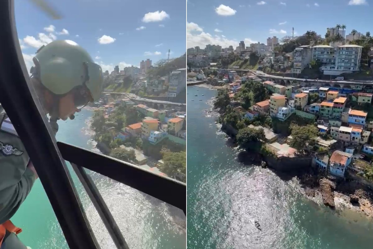 Vídeo: Duas pessoas são presas em operação policial na Gamboa, em Salvador; arma foi apreendida