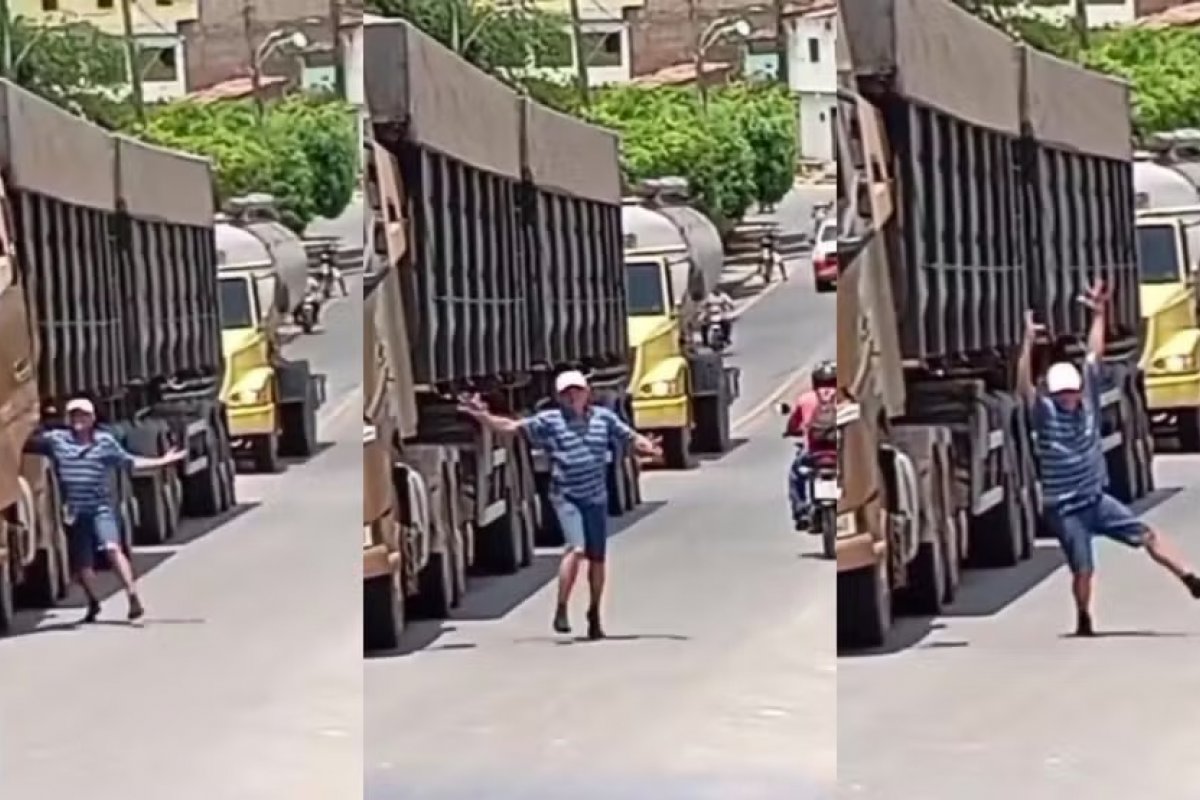 Vídeo: caminhoneiro é detido após descer de carreta em movimento e fazer 'dancinha' em rodovia 