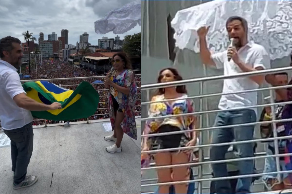 Wagner Moura e Daniela Mercury se reúnem em trio elétrico durante movimento contra PEC da Blindagem e Projeto da Anistia em Salvador 