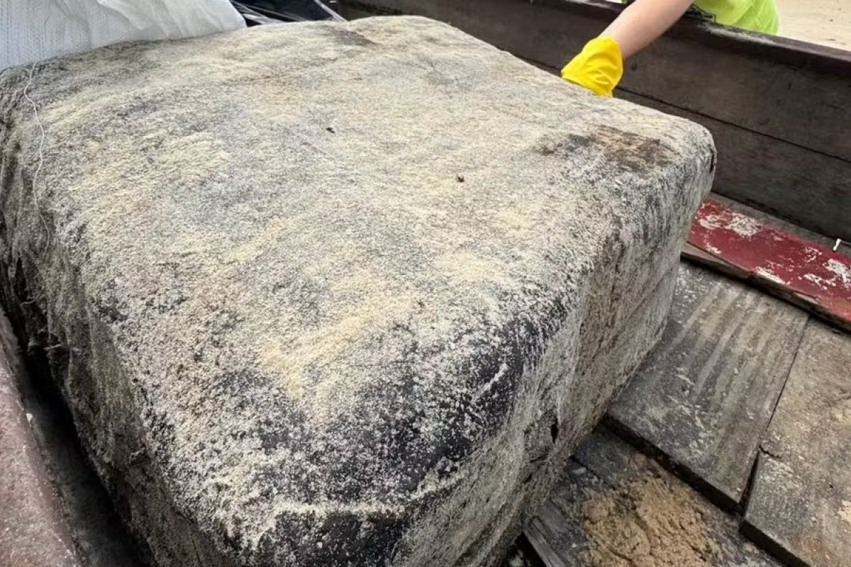 Fardo de borracha reaparece em praia de Arraial d’Ajuda, na Bahia; material é ligado a navio nazista afundado há 81 anos