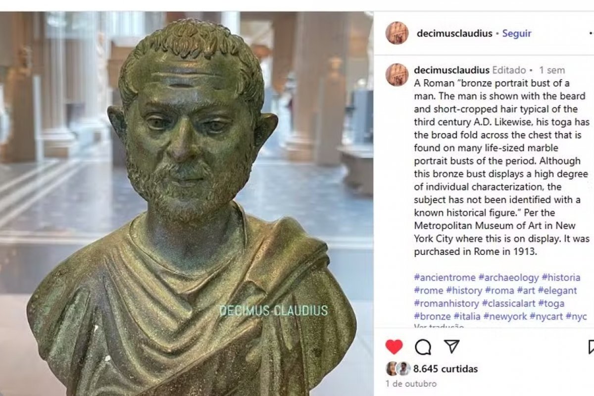 Brasileiros brincam com semelhança de estátua de estátua romana com Lula: "Esse é o Lula do Antigo Testamento?"