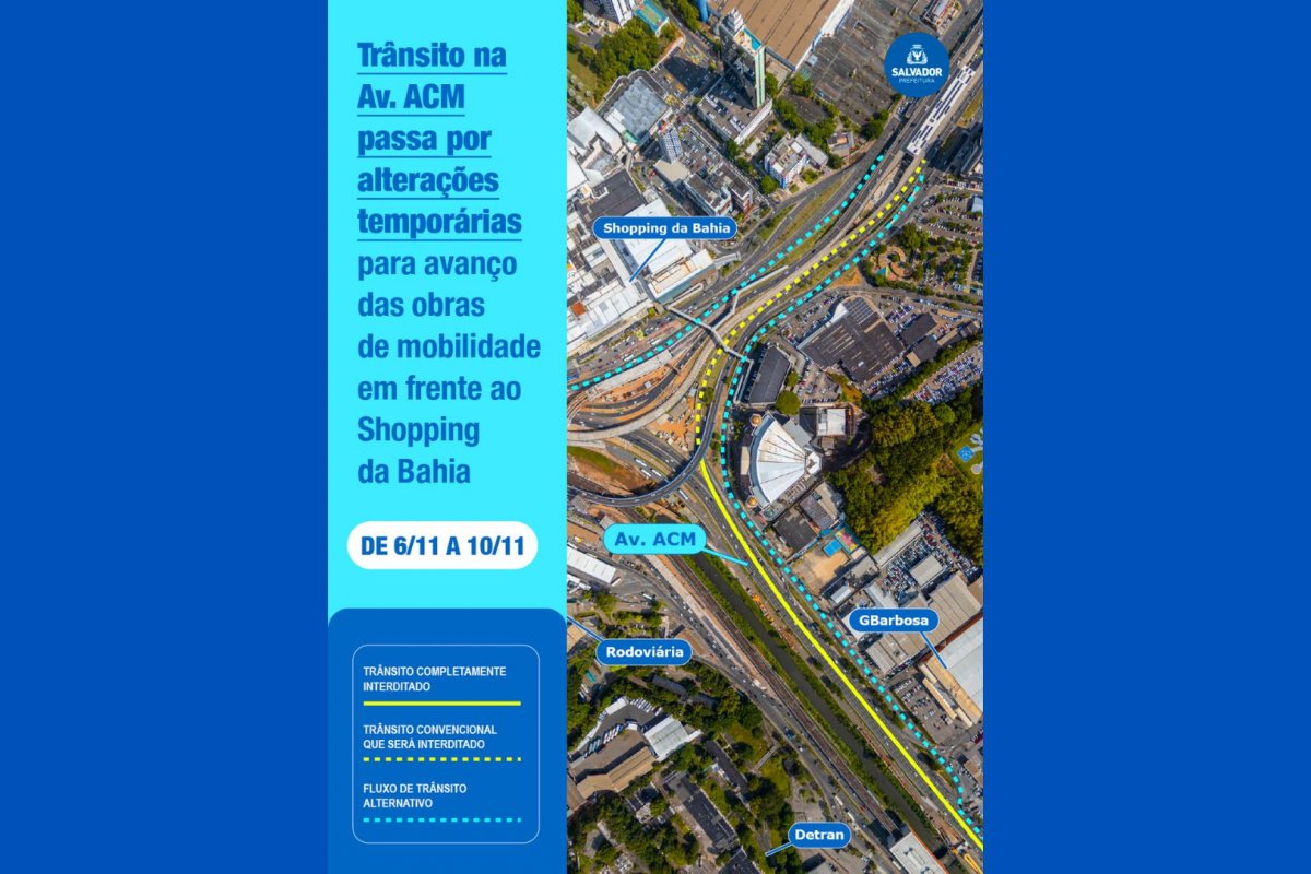 Alterações no trânsito na Avenida ACM seguem até primeiro domingo do Enem; confira as mudanças