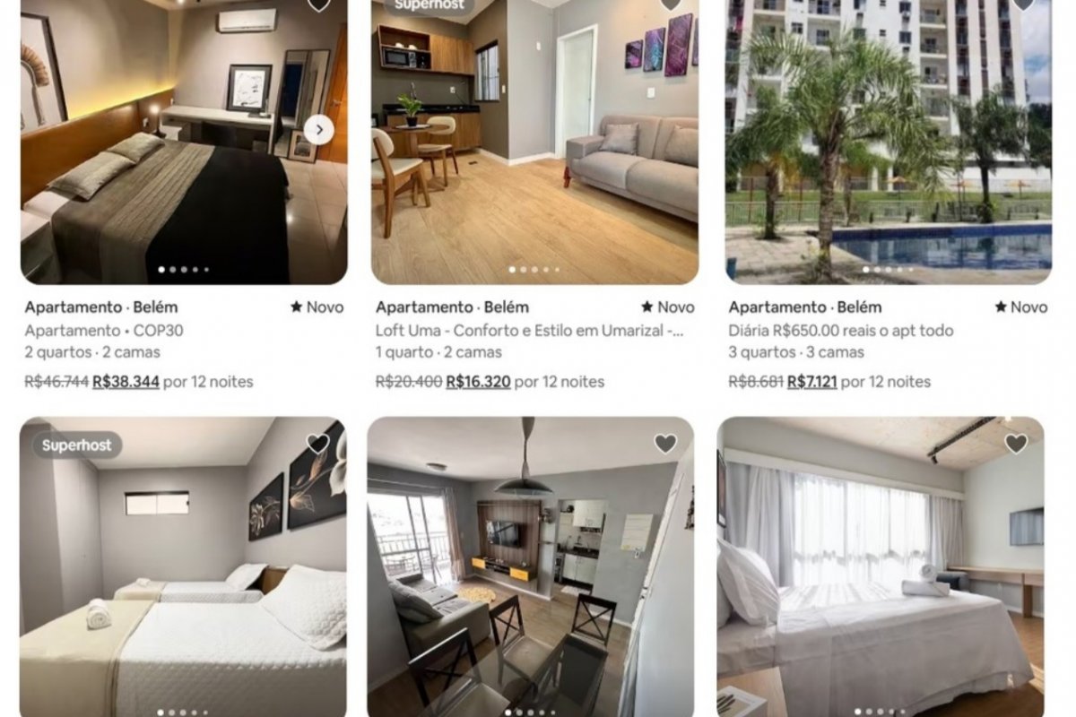 Às vésperas da COP 30, preços de hospedagem caem quase 50% em Belém, aponta Airbnb