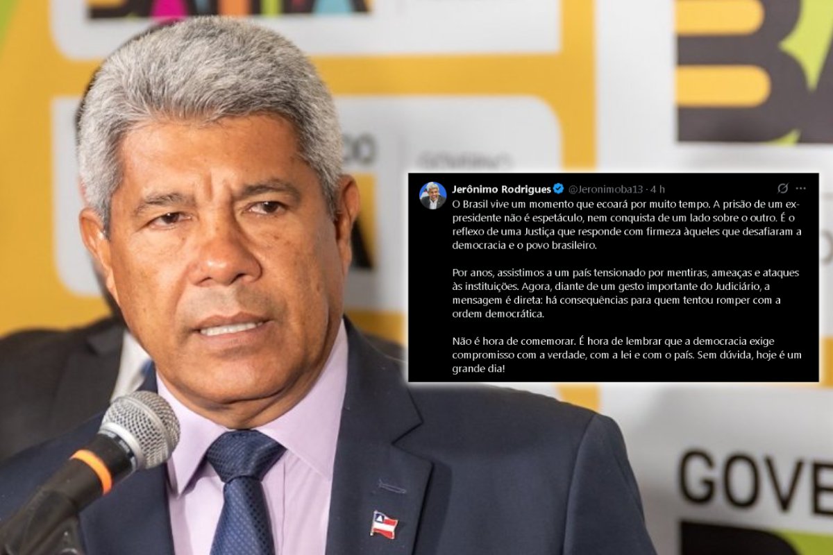 Jerônimo Rodrigues afirma que prisão de Bolsonaro representa um marco importante em defesa da democracia 