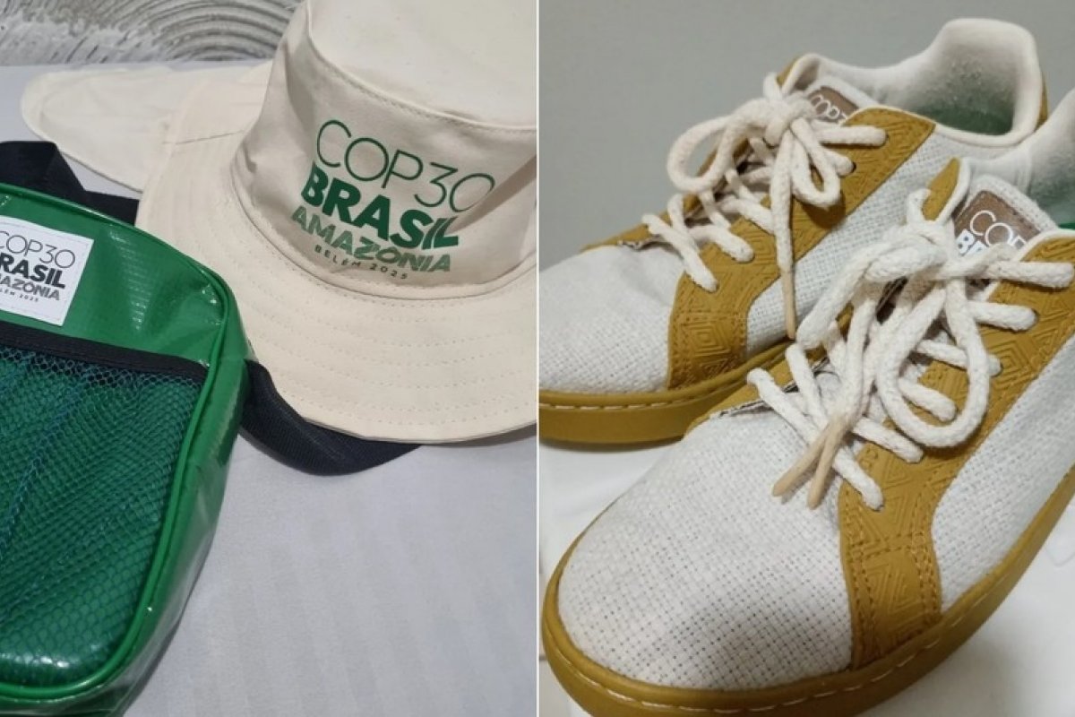 Brindes distribuídos durante a COP30 são vendidos por até R$ 450 na internet