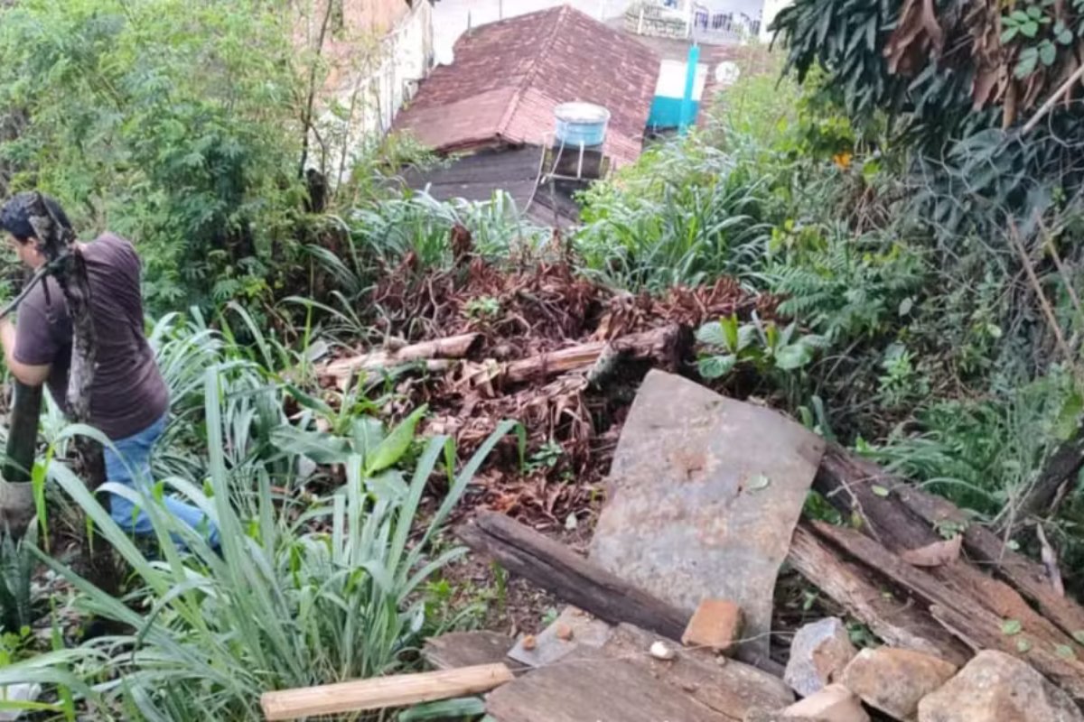 Chuva causa desabamentos e 10 pessoas ficam desalojadas no sul da Bahia